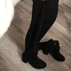 Black knee high boots